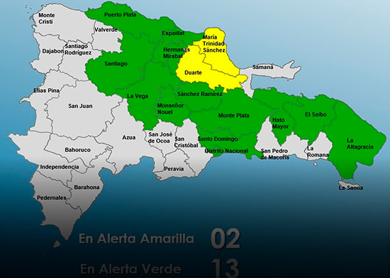 El COE mantiene provincias en alerta amarilla y verde