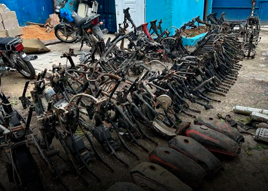 Dintel desmantela red de desguace y apresa hombre con 61 chasis de motocicletas y otras piezas