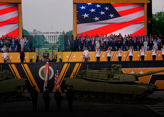 Desfile militar en Washington, mientras protestas en todo EEUU censuran a Trump