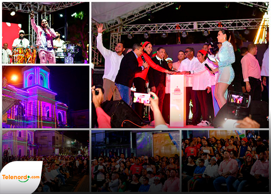 Con encendido de luces en Ayuntamiento y Parque Duarte dan inicio a la navidad en SFM