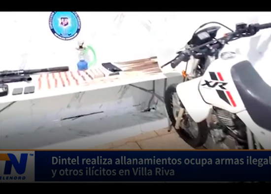 Dintel realiza allanamientos ocupa armas ilegales y otros ilícitos en Villa Riva