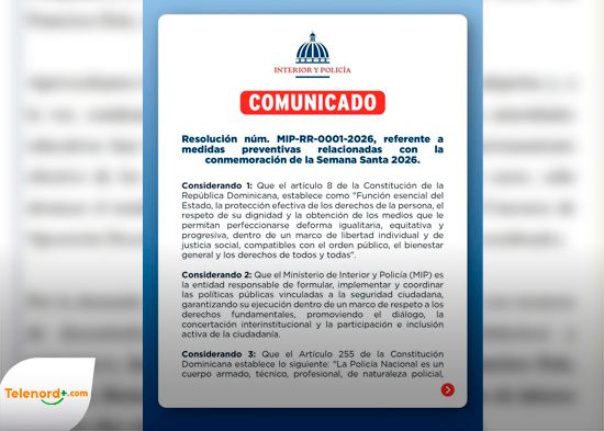 Interior y Policía prohíbe fiestas masivas y venta de alcohol durante Semana Santa 2026