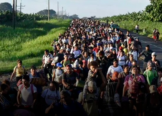 Haitianos lideran caravana migrante en México
