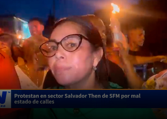 Protestan en sector Salvador Then de SFM por mal estado de calles