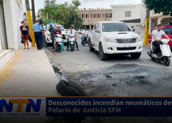 Desconocidos incendian neumáticos detrás del Palacio de Justicia de SFM